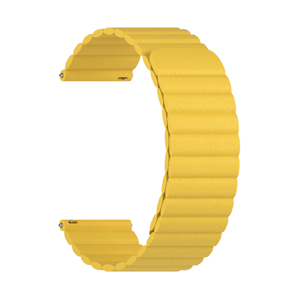 Ремешок кожаный для часов Lyambda Pollux 22мм, жёлтый